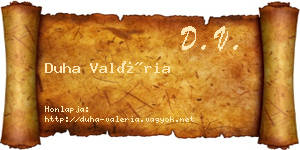Duha Valéria névjegykártya